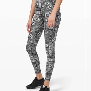lululemon athletica Black and White Graphic Leggings